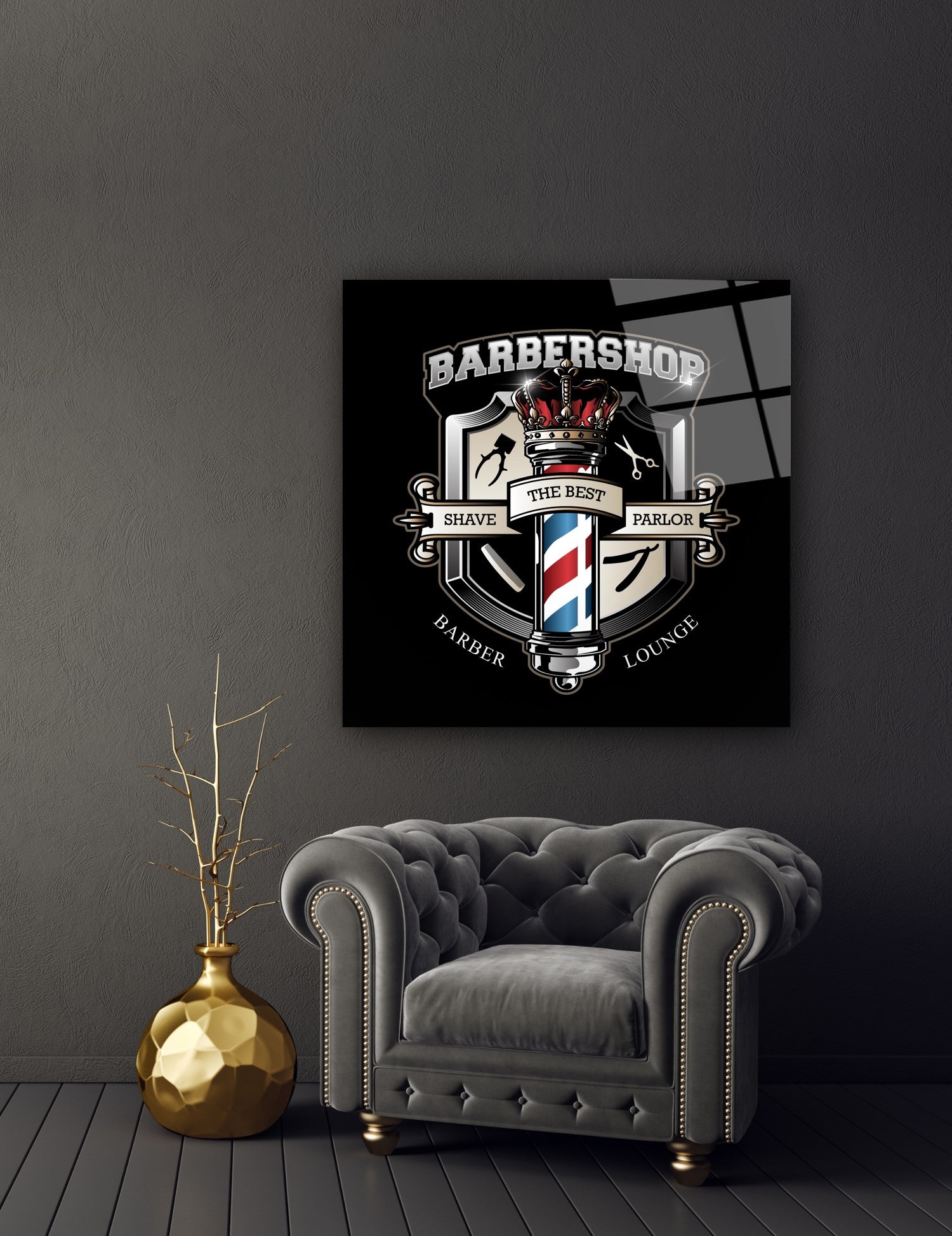 Barbershop Glass Wall Art