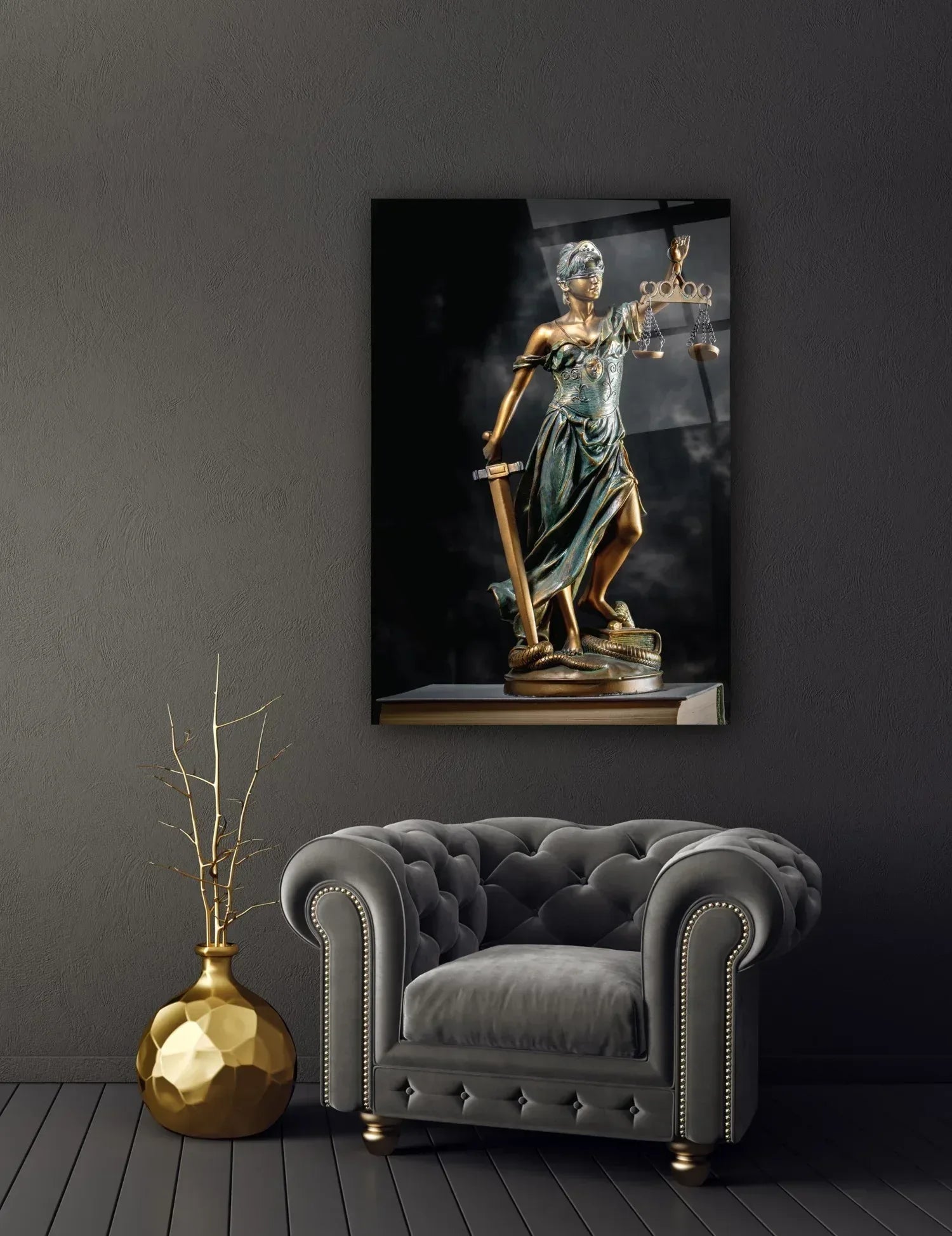 Themis Glass Wall Art - LUXARTDECO