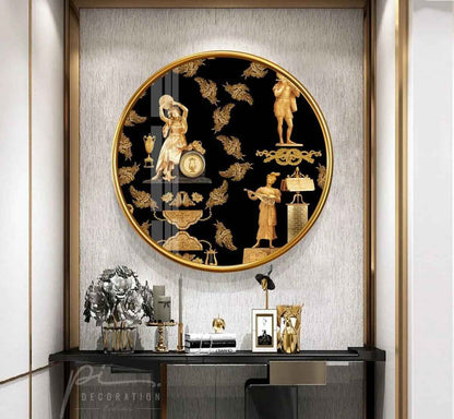 Woman Pattern Glass Wall Art