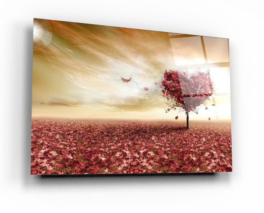 Heart Tree Glass Wall Art - LUXARTDECO