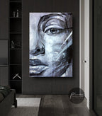 Art mural en verre à visage artistique