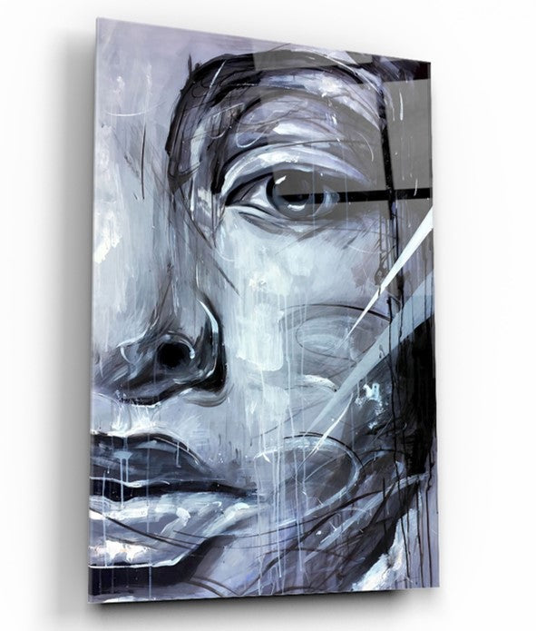 Art mural en verre à visage artistique