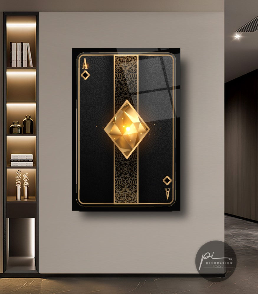 Playing Card Glass Wall Art