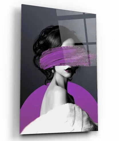 Woman in Purple Glass Wall Art - LUXARTDECO