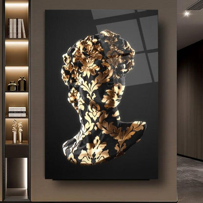 David Statue Glass Wall Art