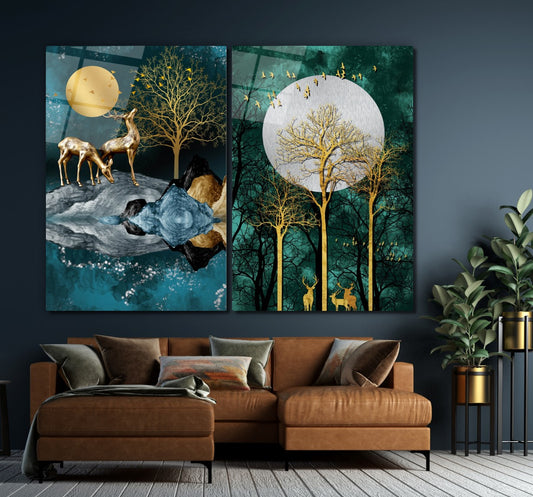 Deer Glass Wall Art
