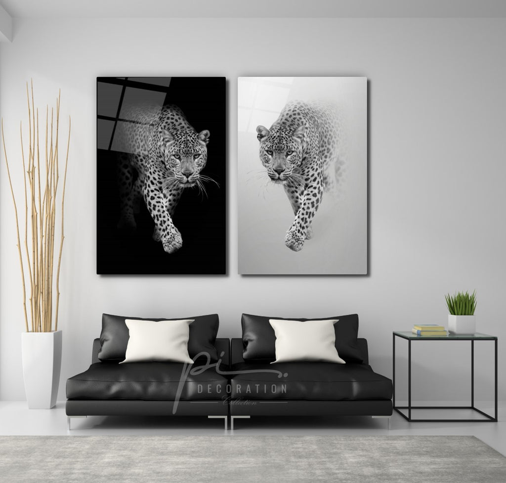 Décoration murale en verre léopard 