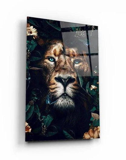 Tiger and Lion Jungle Duo Glass Wall Art Set - LUXARTDECO