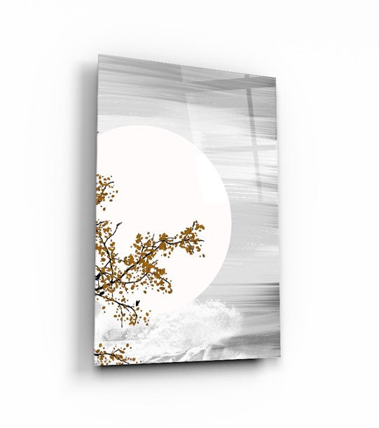 Ensemble de deux tableaux muraux en verre Arbre et Lune