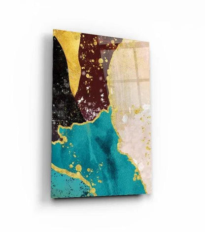 Colorful Marble Duo Glass Wall Art Set - LUXARTDECO