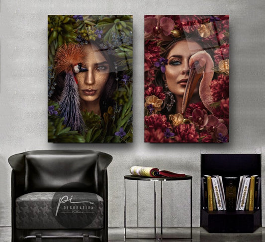 Woman Glass Wall Art
