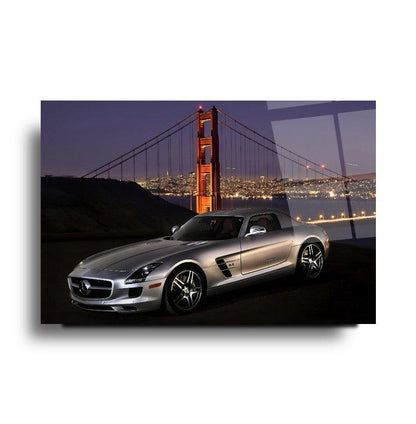 Mercedes-Benz SLS AMG Glass Wall Art