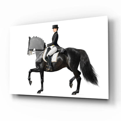 Woman on Horse Glass Wall Art - LUXARTDECO