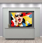 Pop Art Woman Glass Wall Art - LUXARTDECO