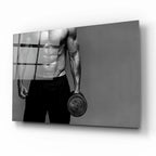 Fitness Athlete Glass Wall Art - LUXARTDECO