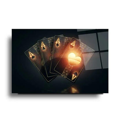 Ace Playing Card Glass Wall Art - LUXARTDECO