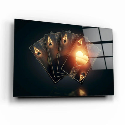 Ace Playing Card Glass Wall Art - LUXARTDECO