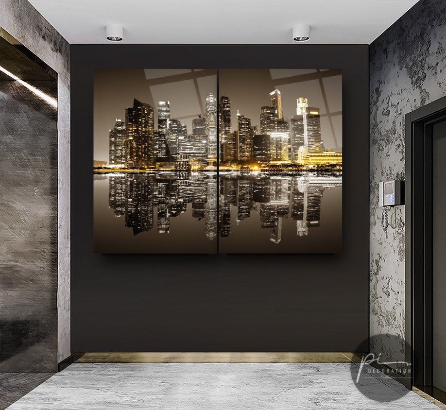 City Glass Wall Art
