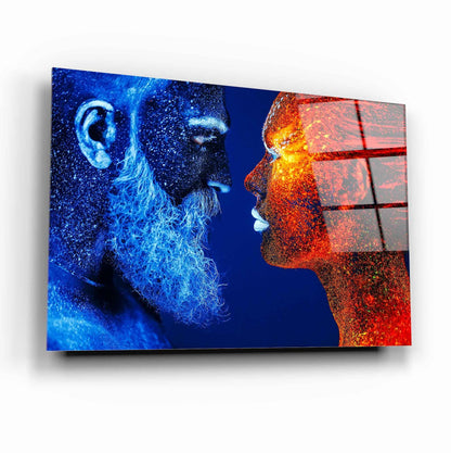Couple Faces Glass Wall Art - LUXARTDECO