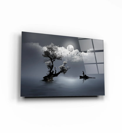 Light of Moon Glass Wall Art - LUXARTDECO