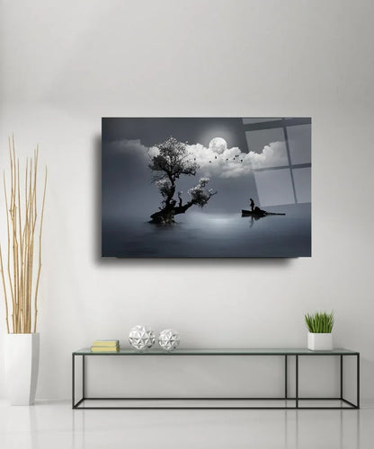 Light of Moon Glass Wall Art - LUXARTDECO