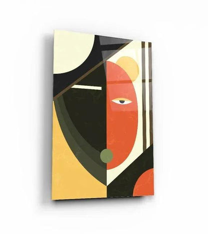 Orange and Blue Abstract Duo Glass Wall Art Set - LUXARTDECO