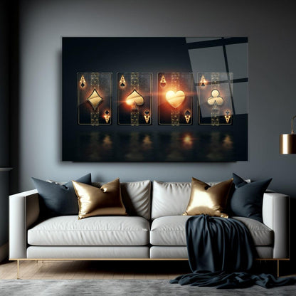 Ace Cards Glass Wall Art