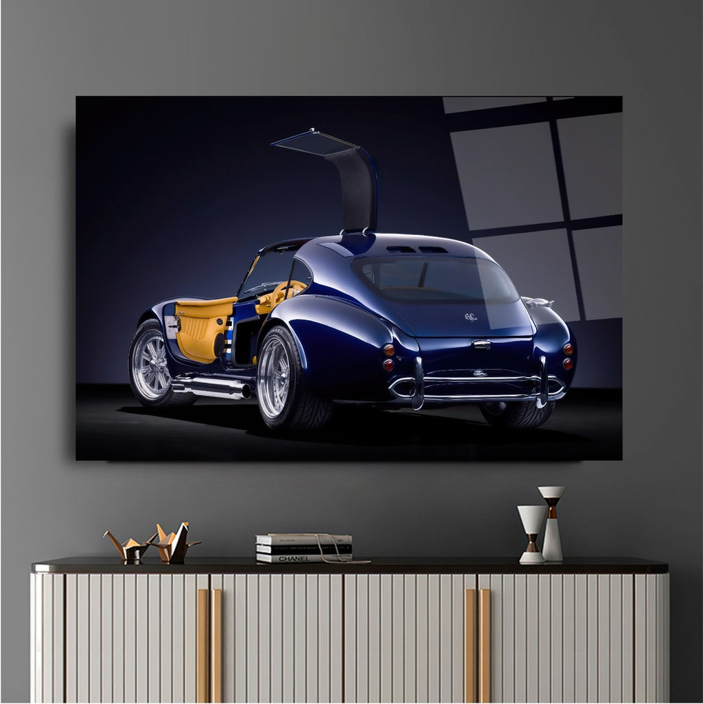 Blue Car Glass Wall Art