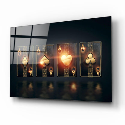 Ace Cards Glass Wall Art