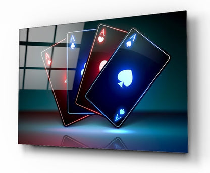 Cartes à Jouer Tableau en Verre Trempé