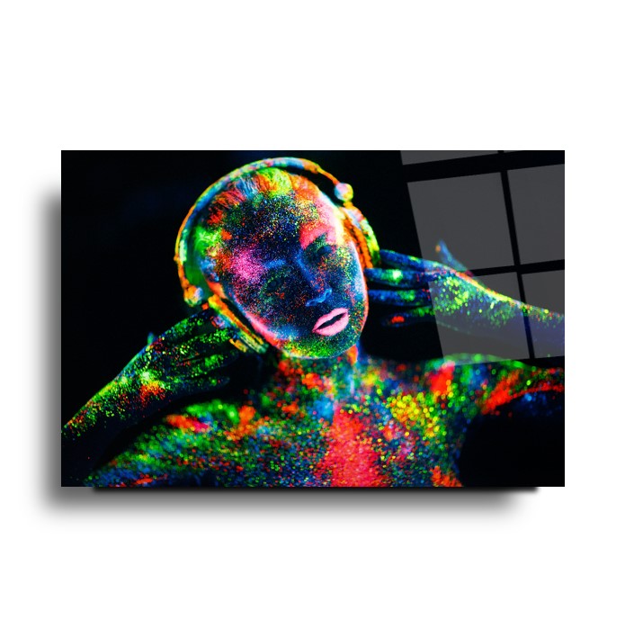 Disco Neon Glas Wall Art