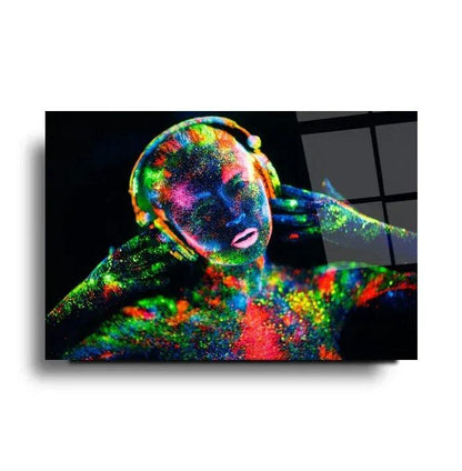 Disco Neon Glass Wall Art - LUXARTDECO
