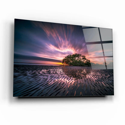 Ocean Sunset Glass Wall Art - LUXARTDECO