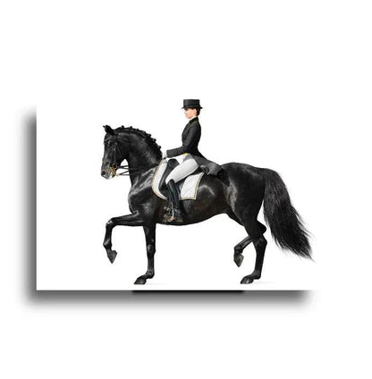 Woman on Horse Glass Wall Art - LUXARTDECO