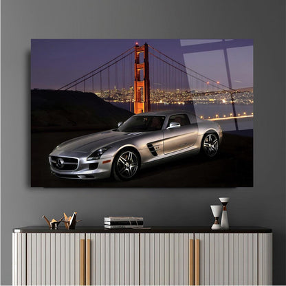 Mercedes-Benz SLS AMG Glass Wall Art