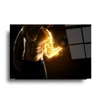 Fitness Man Glass Wall Art - LUXARTDECO