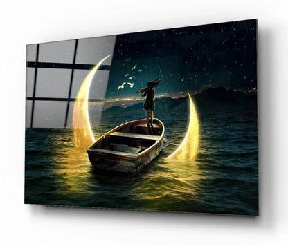 Girl Playing Cello Glass Wall Art - LUXARTDECO