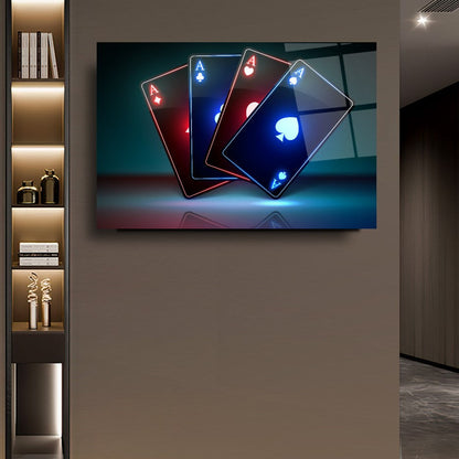 Cartes à Jouer Tableau en Verre Trempé