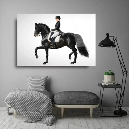 Woman on Horse Glass Wall Art - LUXARTDECO