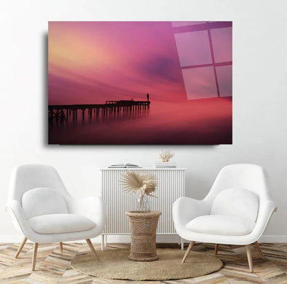 Sea Bridge Glass Wall Art - LUXARTDECO