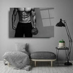 Fitness Athlete Glass Wall Art - LUXARTDECO
