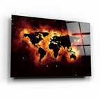 World Map Glass Wall Art - LUXARTDECO