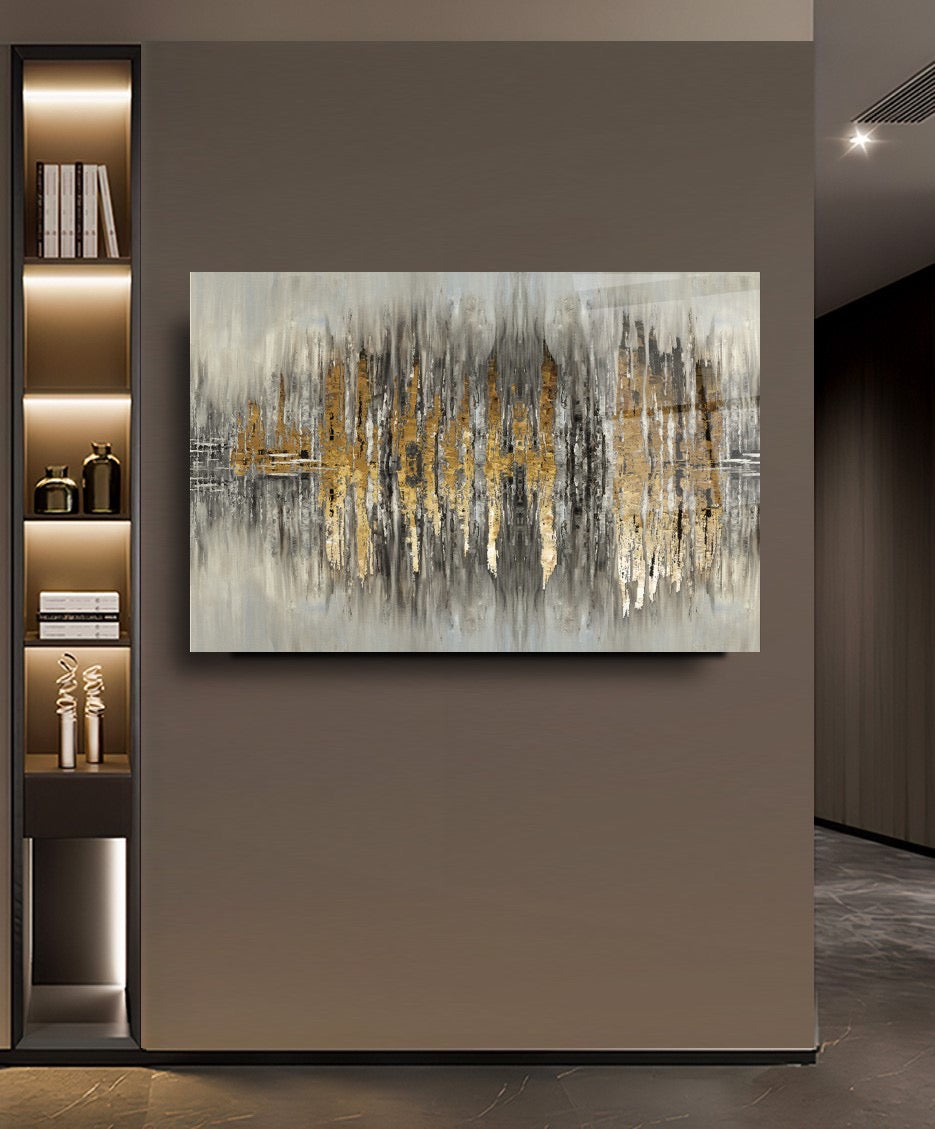 Décoration murale en verre à motifs abstraits 