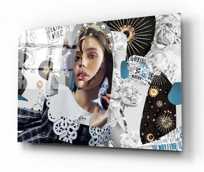 Abstract Woman Glass Wall Art - LUXARTDECO