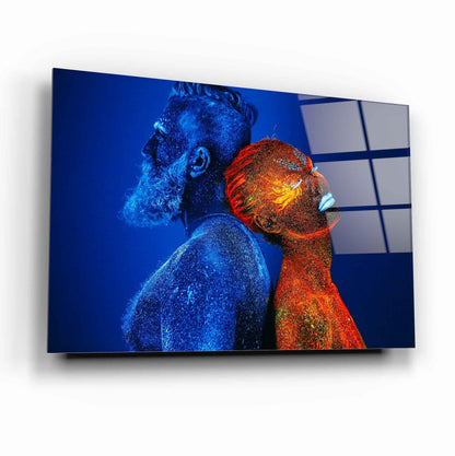 Couple Faces Glass Wall Art - LUXARTDECO
