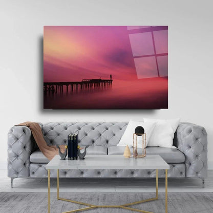 Sea Bridge Glass Wall Art - LUXARTDECO