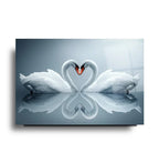 Two Swans Glass Wall Art - LUXARTDECO