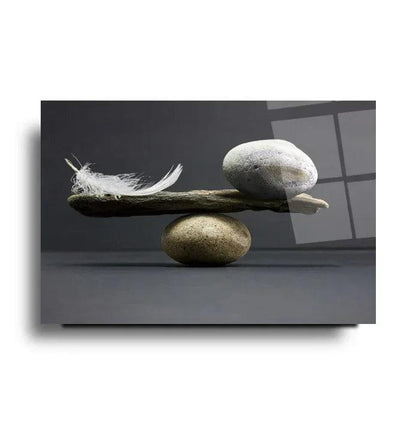 Zen Balance Stones Glass Wall Art - LUXARTDECO