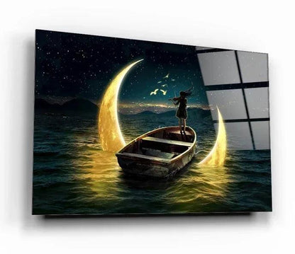 Girl Playing Cello Glass Wall Art - LUXARTDECO