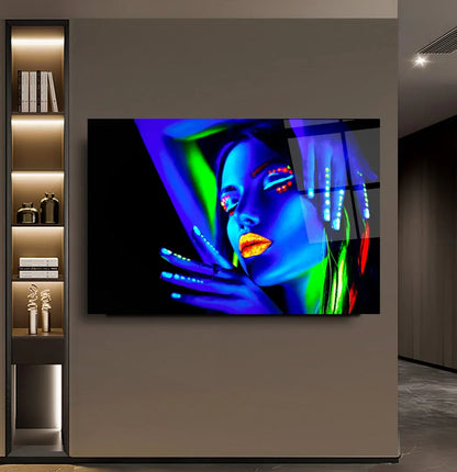 Multicolor Woman Glass Wall Art - LUXARTDECO